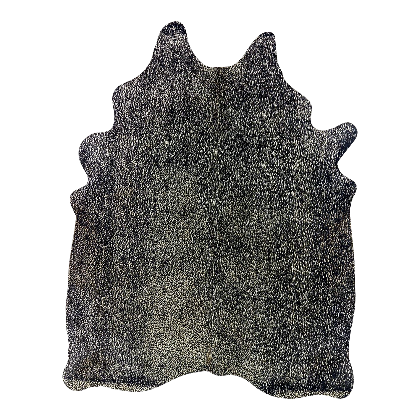 Metallic gold speckled cowhide rug, cut-out on transparent background
