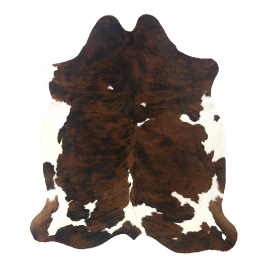 Tri colour brindle cowhide rug, cut-out on transparent background