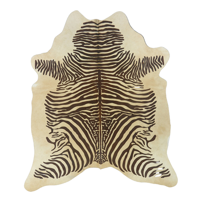 Zebra cowhide rug, cut-out on transparent background