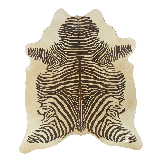 Zebra cowhide rug, cut-out on transparent background