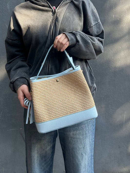 Cosima Raffia & Leather Bag by Clemés
