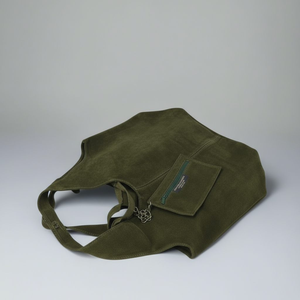 Giannina Suede Leather Shoulder Tote Bag With Internal Pouch by Clemés (4 Colours)