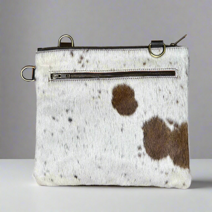 Natural Cowhide Double-Sided Crossbody Bag, Large (26 x 23 cm)