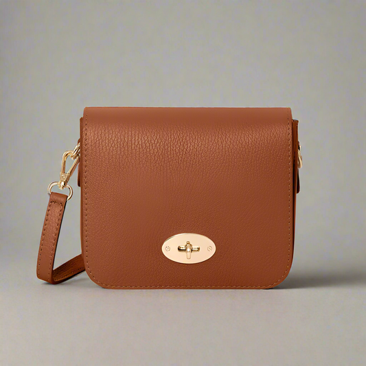 Chiara Genuine Leather Crossbody Bag with Metal Clasp by Clemés