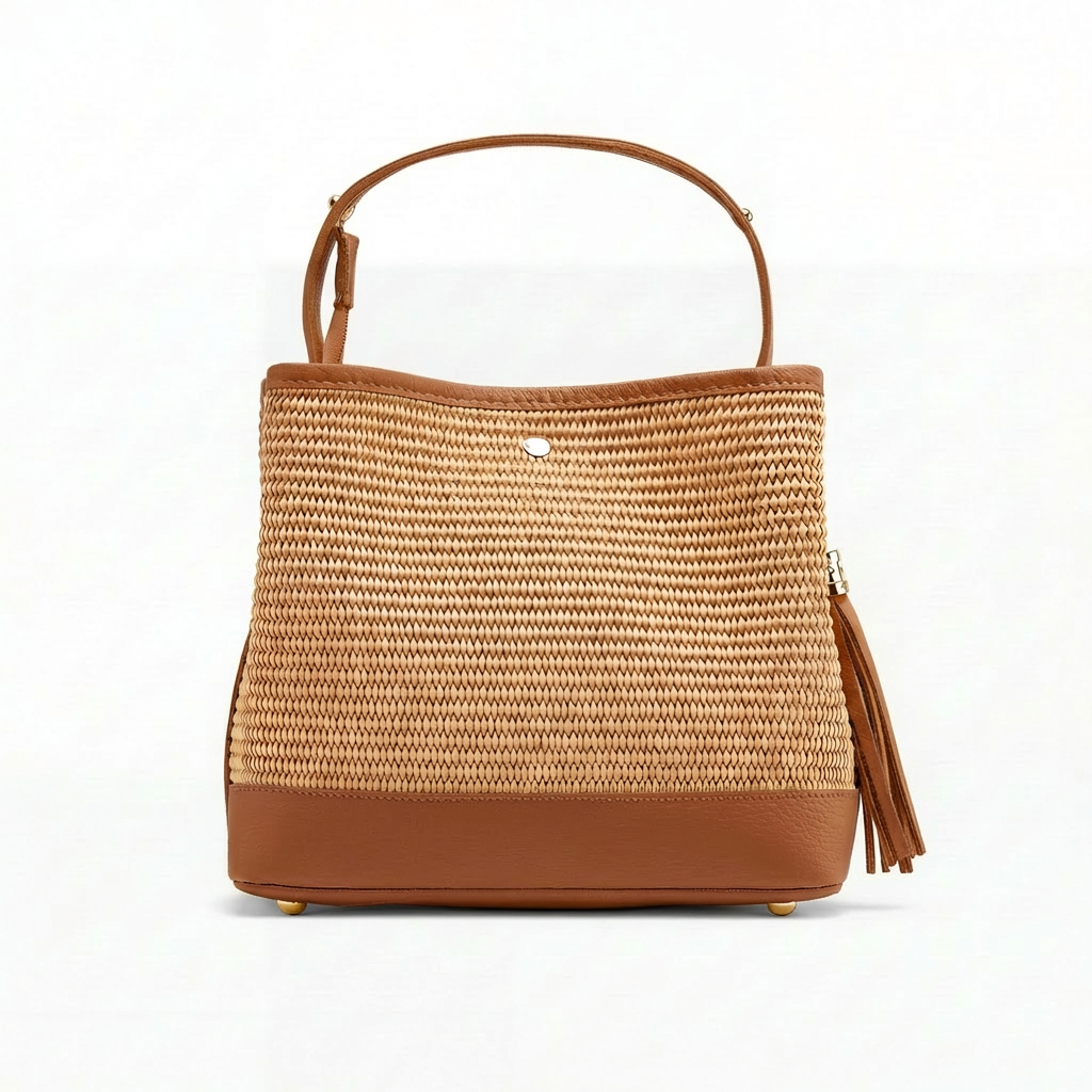 Cosima Raffia & Leather Bag by Clemés