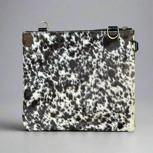 Natural Cowhide Double-Sided Crossbody Bag, Large (26 x 23 cm)