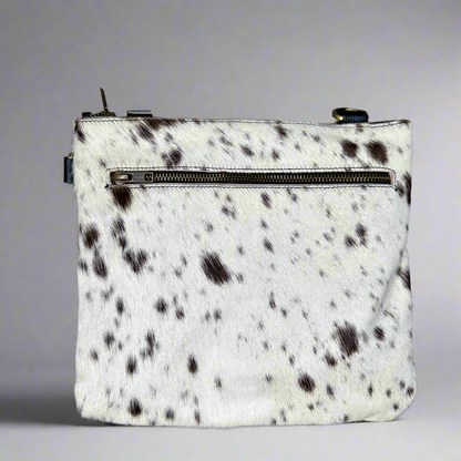 Natural Cowhide Double-Sided Crossbody Bag, Large (26 x 23 cm)