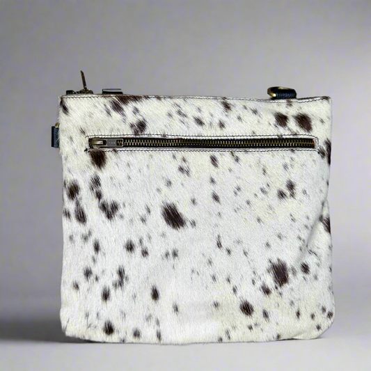 Natural Cowhide Double-Sided Crossbody Bag, Large (26 x 23 cm)