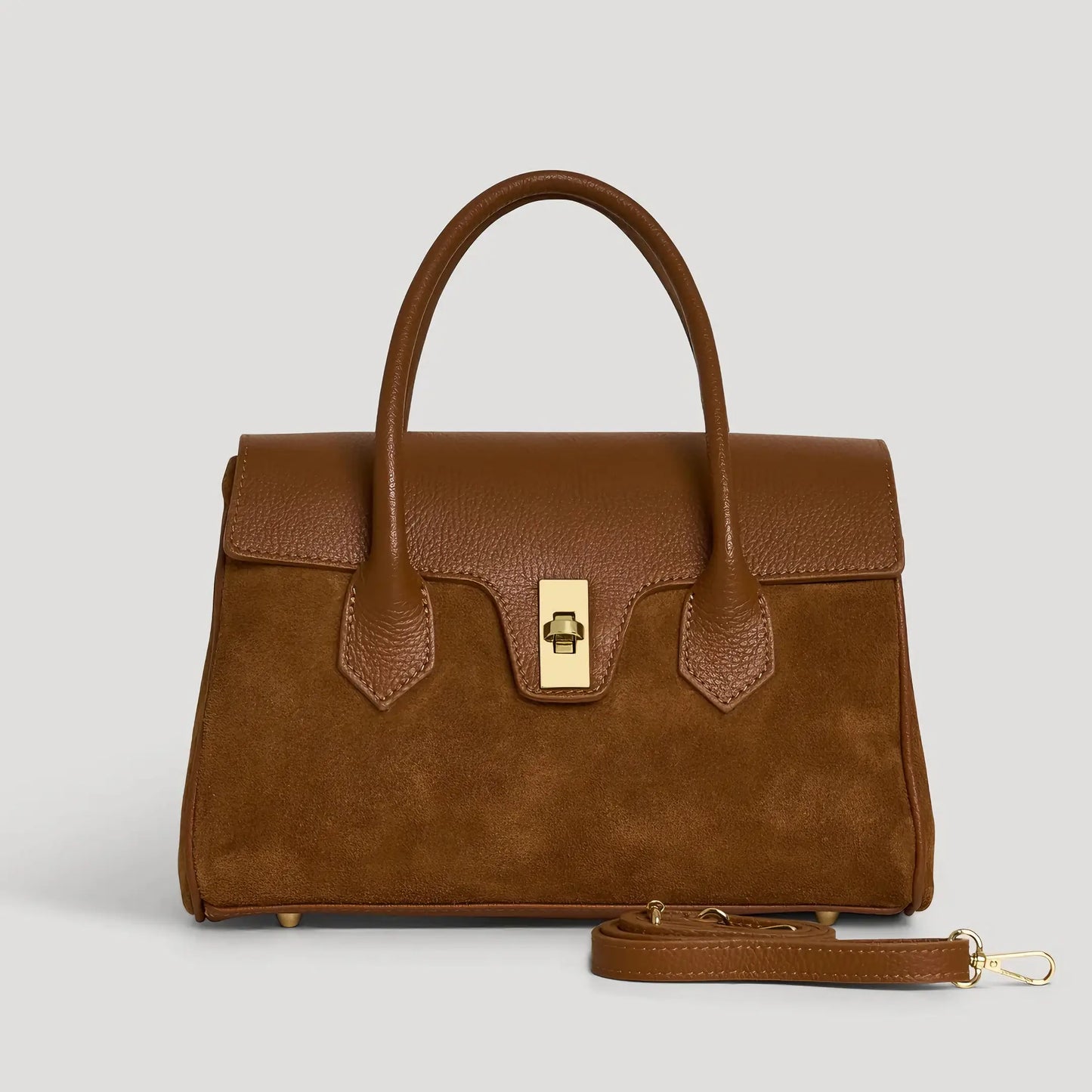Nina Suede & Leather Satchel Bag by Clemés