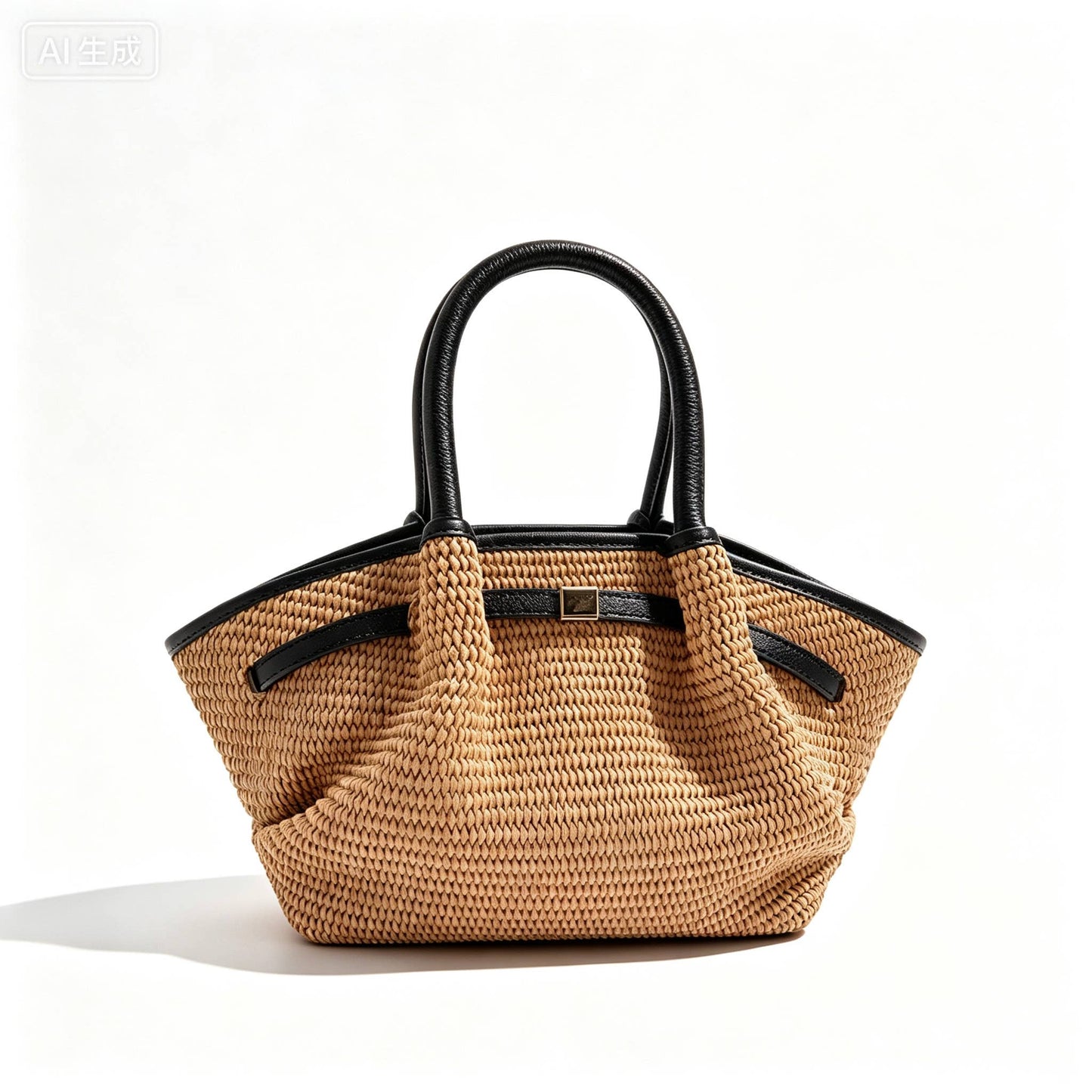 Serafina Mini Raffia & Leather Tote by Clemés