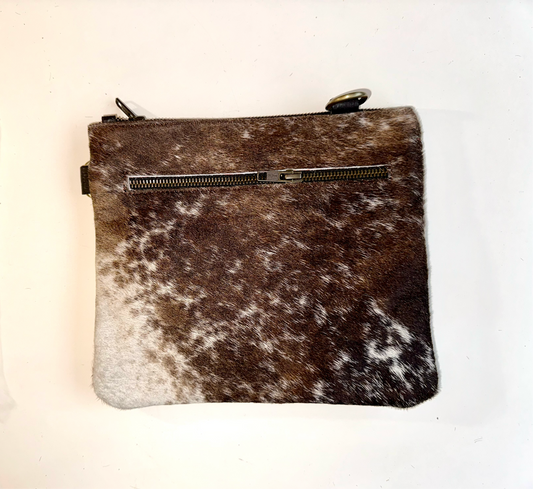 Natural Cowhide Double-Sided Crossbody Bag, Medium (23 x 21 cm)