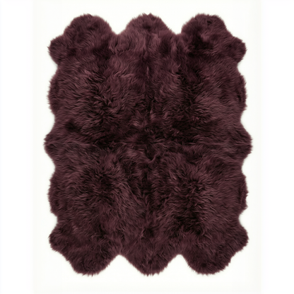 Sexto Sheepskin, L180 x W150 cm, XLarge, Aubergine