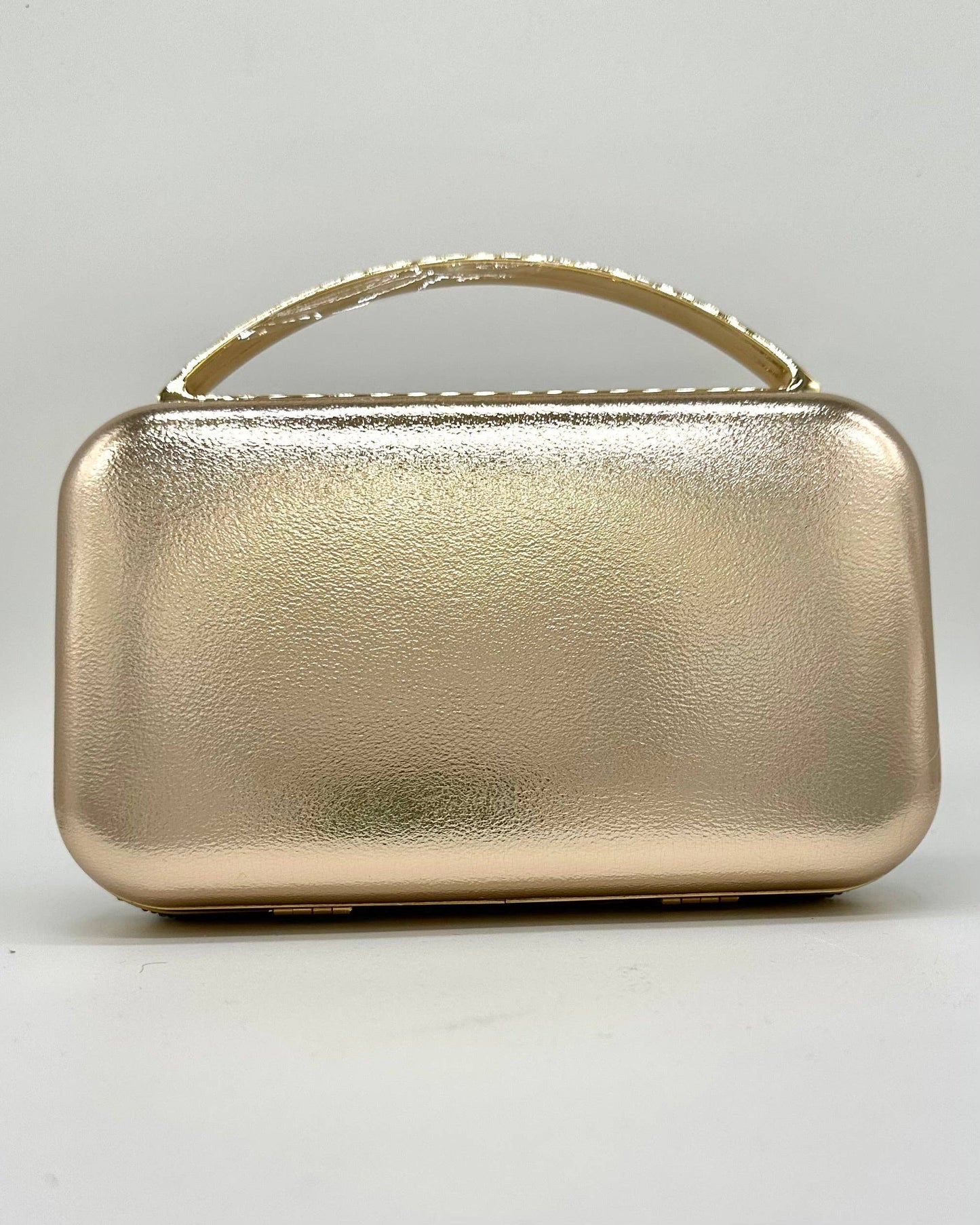 Odette Crystal Minaudière Clutch with Gold Handle by Clemés