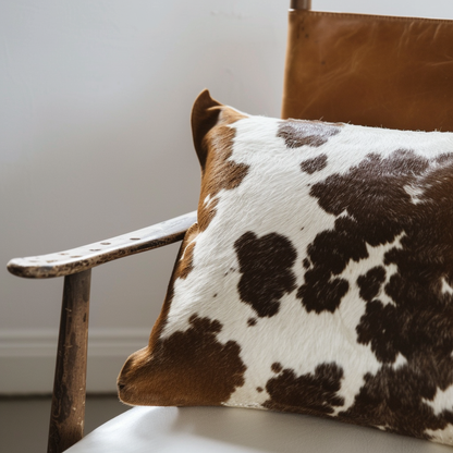 Genuine Cowhide Cushion, Brown