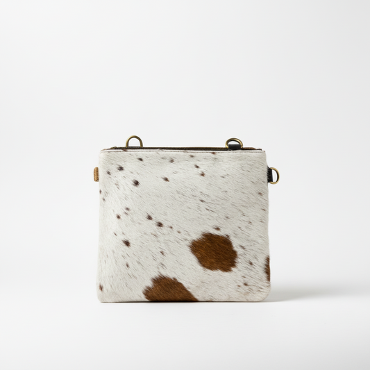 Natural Cowhide Double-Sided Crossbody Bag, Large (26 x 23 cm)