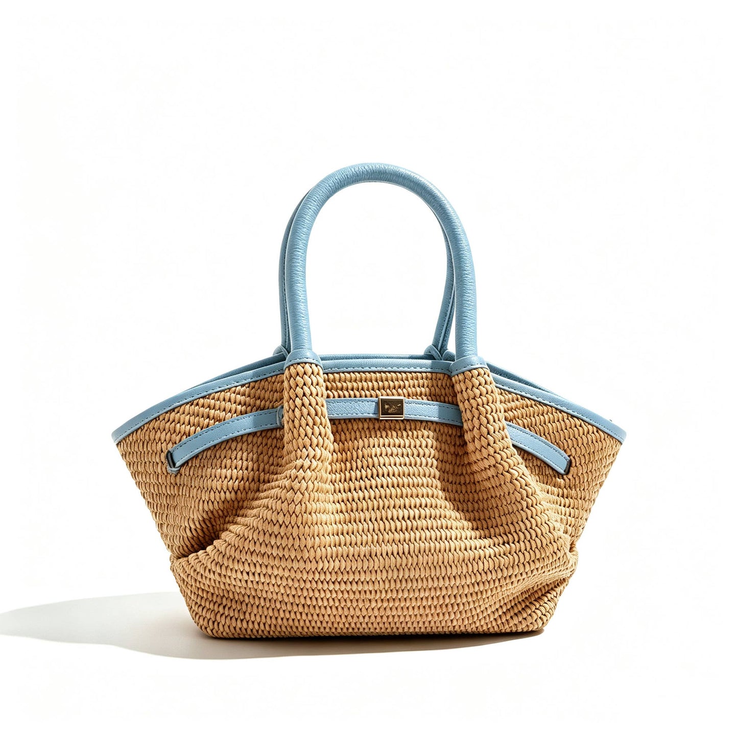 Serafina Mini Raffia & Leather Tote by Clemés