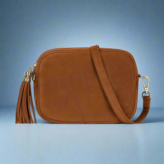 Éloise Real Suede Tassel Camera Bag by Clemés