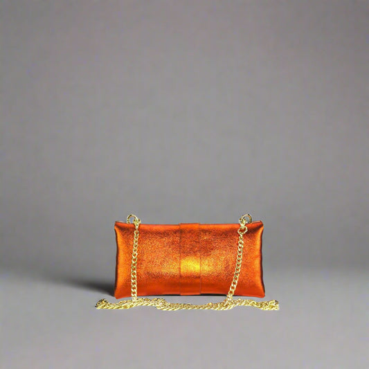 Anima Suede Leather Metallic Clutch Shoulder Bag by Clemés (7 Colours)