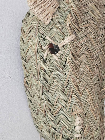 Straw Bull Head Wall Decor