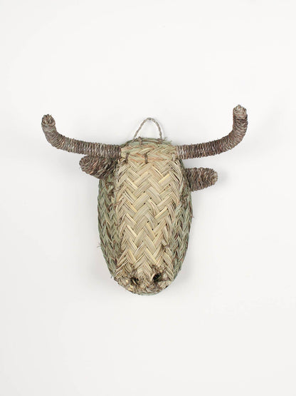 Mini Woven Animal Head, Buffalo