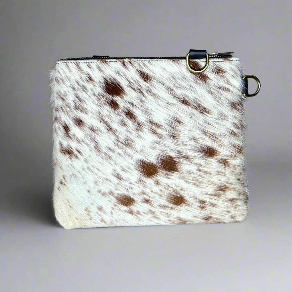 Natural Cowhide Double-Sided Crossbody Bag, Medium (23 x 21 cm)