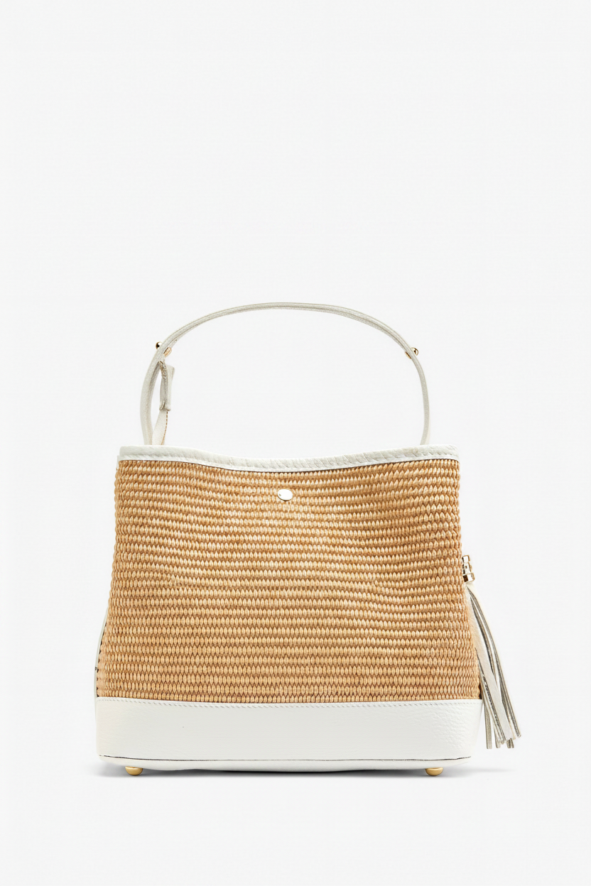 Cosima Raffia & Leather Bag by Clemés