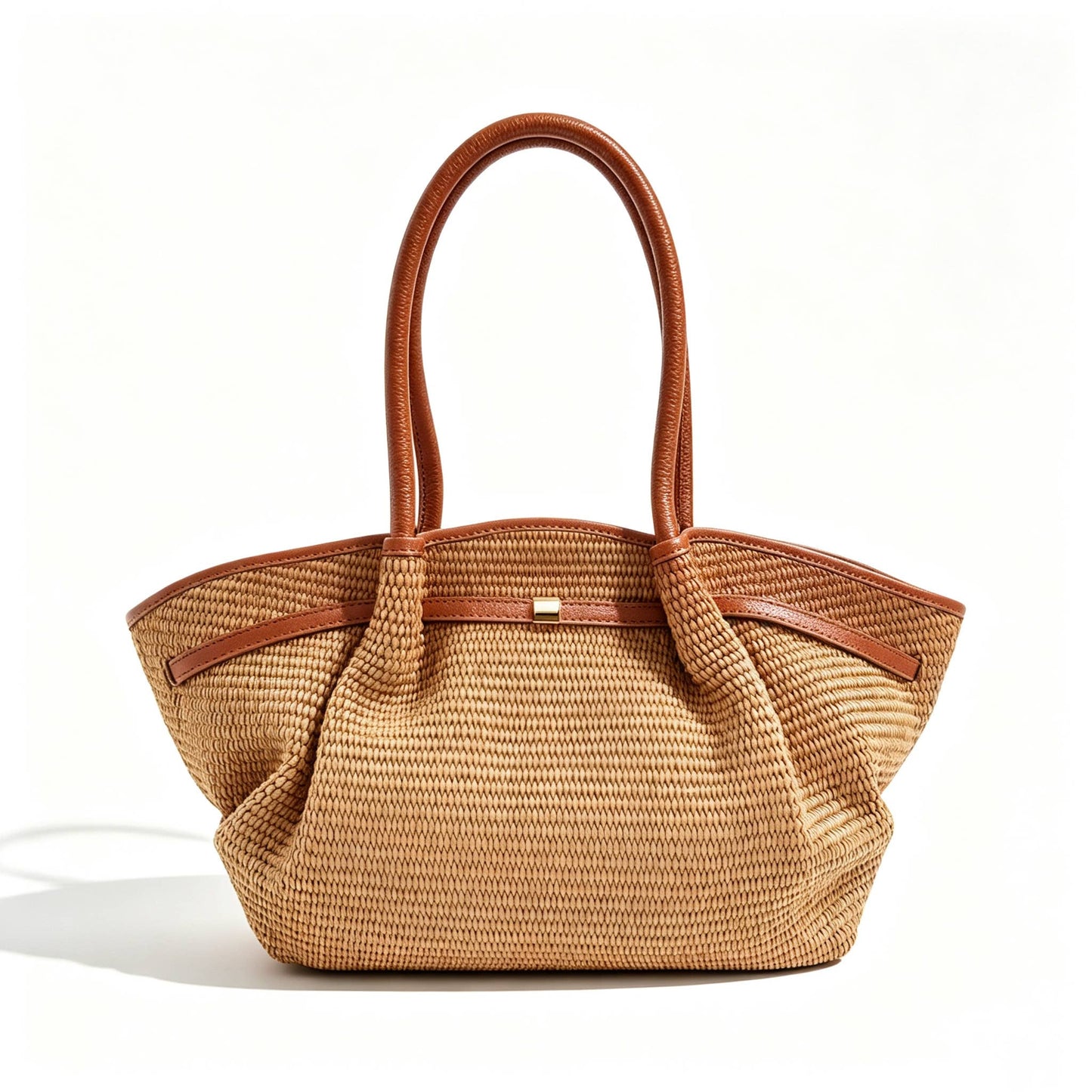 Serafina Raffia & Leather Shopper by Clemés