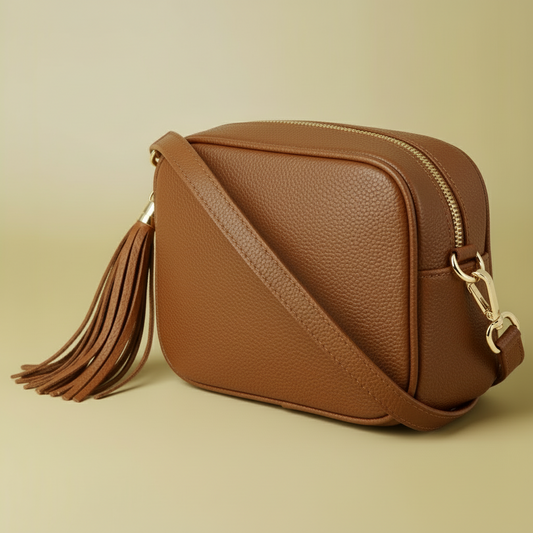 Éloise Genuine Leather Tassel Camera Bag by Clemés