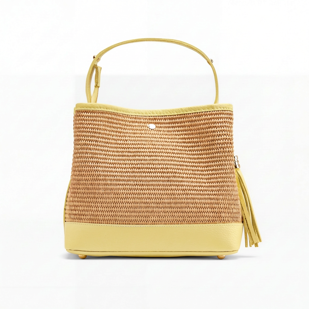 Cosima Raffia & Leather Bag by Clemés