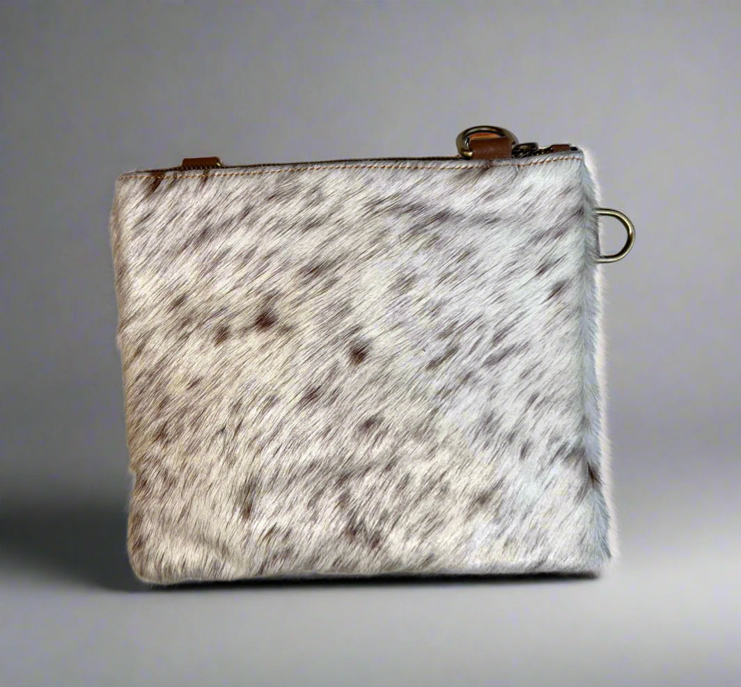 Natural Cowhide Double-Sided Crossbody Bag, Medium (23 x 21 cm)