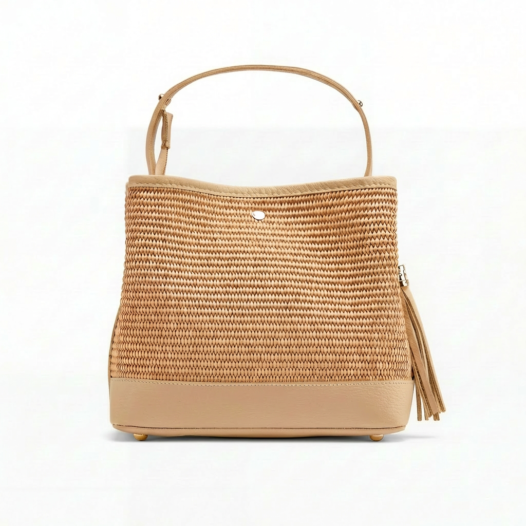 Cosima Raffia & Leather Bag by Clemés