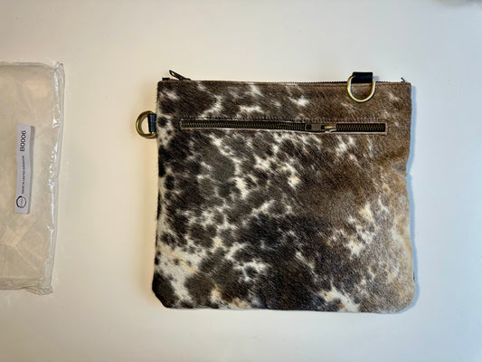 Natural Cowhide Double-Sided Crossbody Bag, Large (26 x 23 cm)