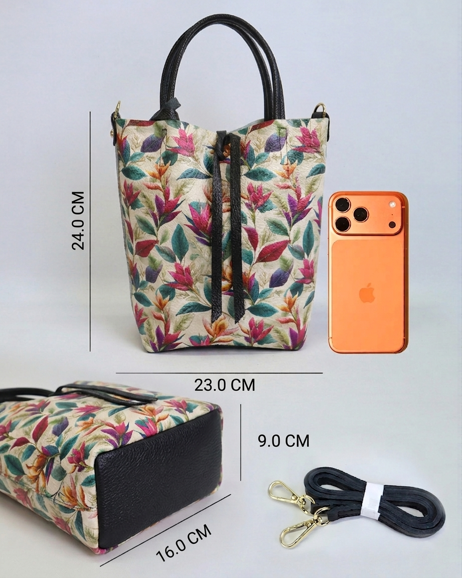 Giada Printed Leather Tote by Clemés (14 Prints)