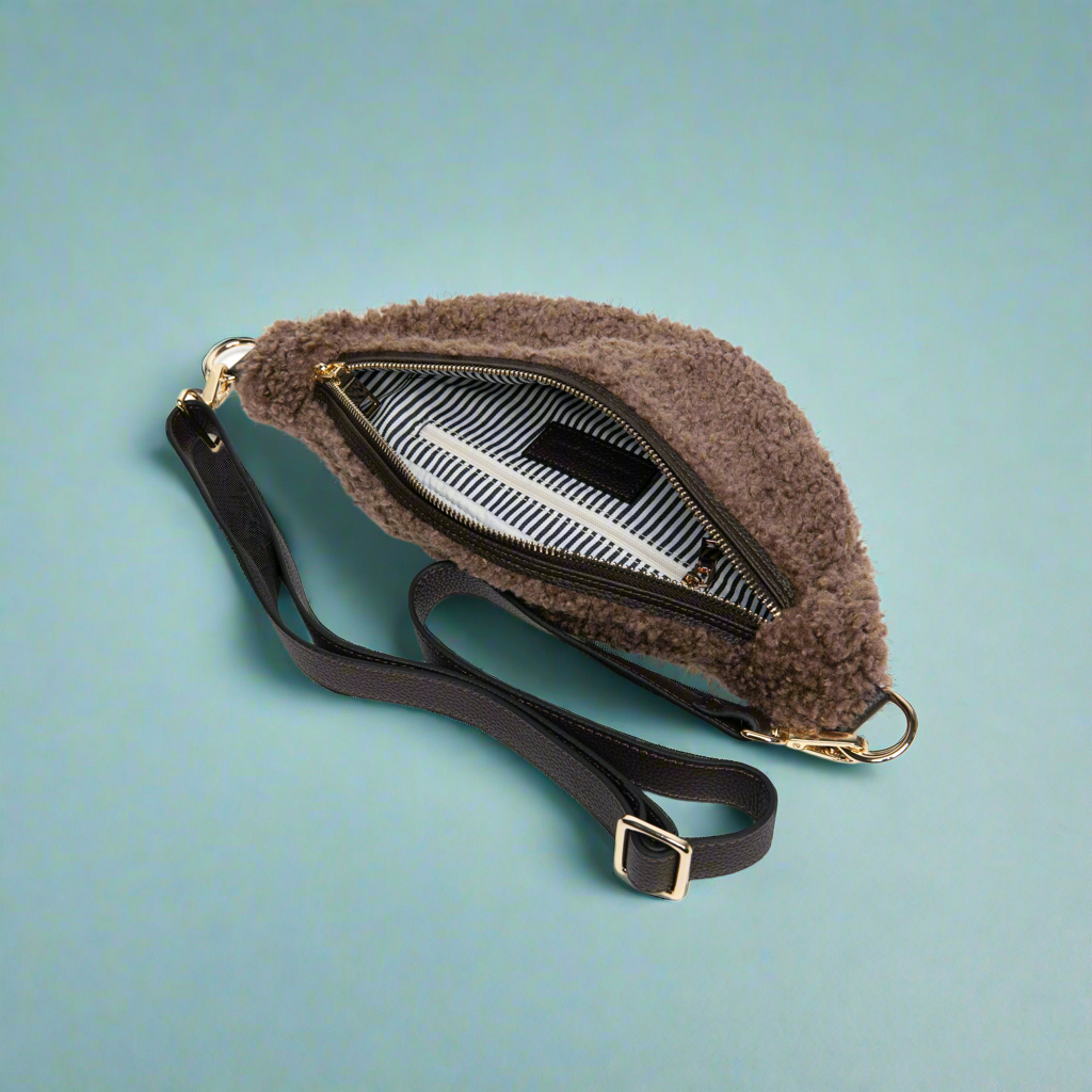 Nevina Shearling & Leather Bum Bag by Clemés
