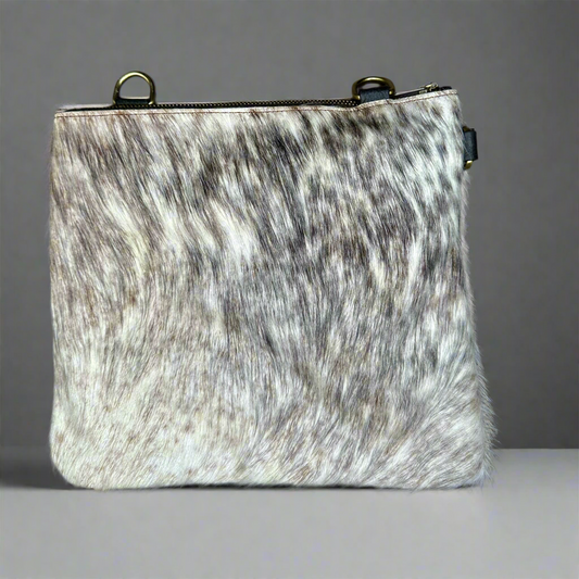 Natural Cowhide Double-Sided Crossbody Bag, Large (26 x 23 cm)