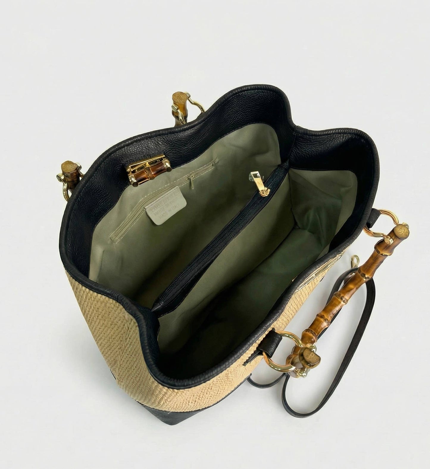 Ginevra Bamboo-Handle Raffia Bag by Clemés