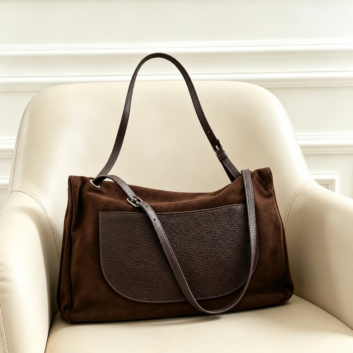 Louise XL Suede Shoulder Bag by Clemés