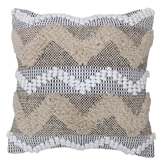 Bold Zig Zag Natural Cotton Cushion, chevron pattern