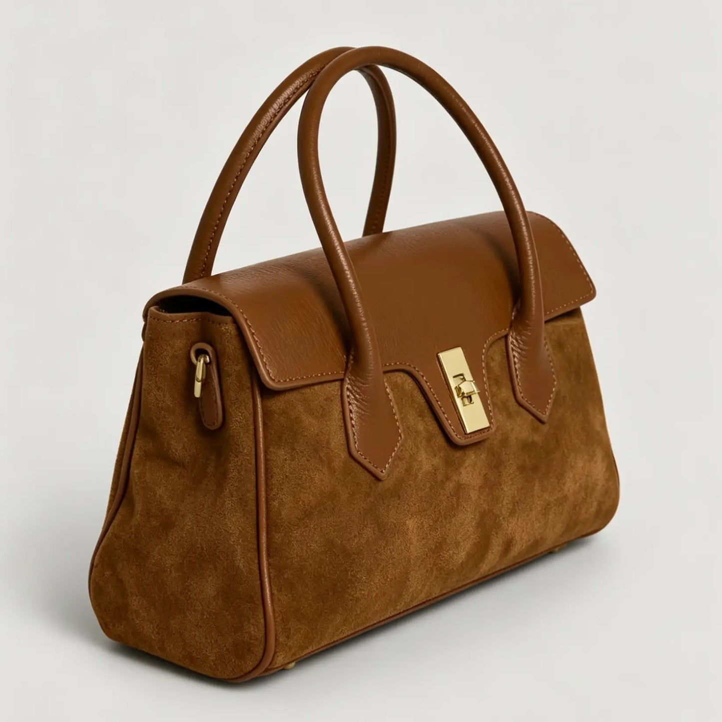 Nina Suede & Leather Satchel Bag by Clemés