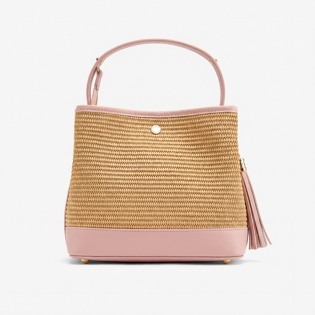 Cosima Raffia & Leather Bag by Clemés