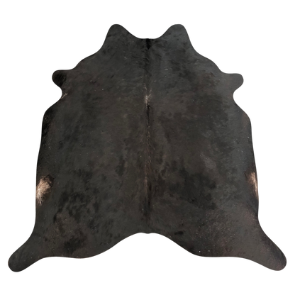 Natural Brazilian cowhide rug in Espresso & Ivory with exotic markings, 238 x 233 cm