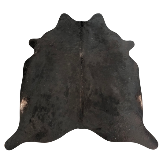 Natural Brazilian cowhide rug in Espresso & Ivory with exotic markings, 238 x 233 cm