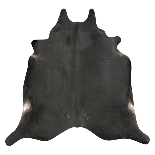 Natural Brazilian cowhide rug in Espresso & Ivory with exotic markings, 218 x 225 cm