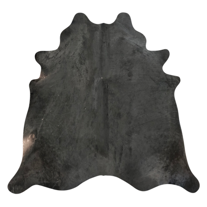 Natural Brazilian cowhide rug in Espresso with a solid, even tone, 240 x 232 cm