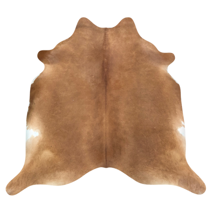Natural Brazilian cowhide rug in Caramel & Ivory with Exotic markings, 212 x 225 cm