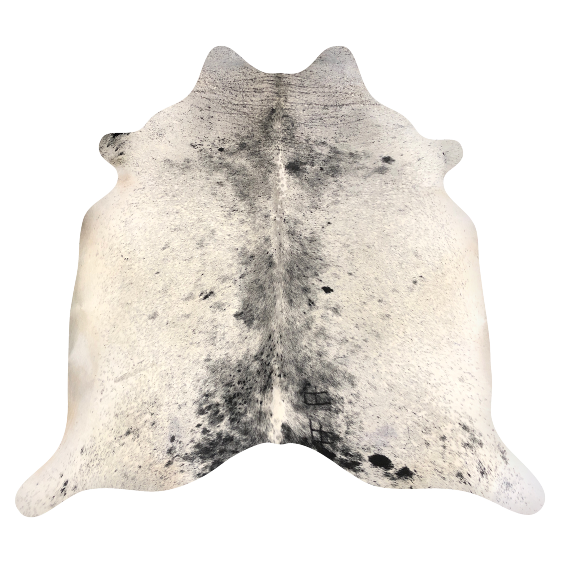 Natural Brazilian cowhide rug in Taupe, Espresso & Ivory with Exotic markings, 198 x 226 cm