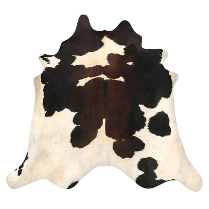 Natural Brazilian cowhide rug in Ivory, Mocha & Espresso with Exotic markings, 230 x 250 cm