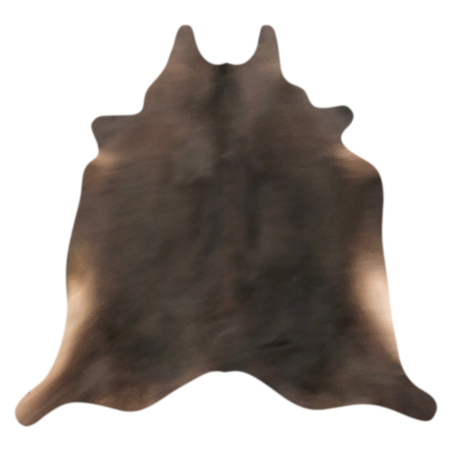Natural Brazilian cowhide rug in Espresso & Caramel with Exotic markings, 210 x 210 cm