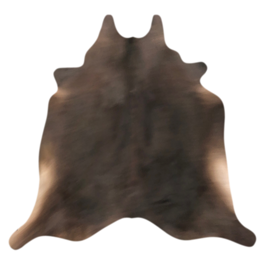 Natural Brazilian cowhide rug in Espresso & Caramel with Exotic markings, 210 x 210 cm