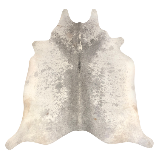 Natural Brazilian cowhide rug in Taupe & Ivory with Exotic markings, 218 x 228 cm